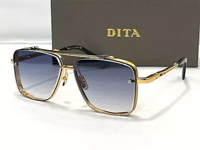 Dita Mach-Six DTS121 62-01 Gold Metal Aviator Sunglasses Dark Grey Gradient Lens • $129.98