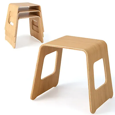 18  Wooden Shoe Changing Stool 4-Pack Versatile Bamboo Stool Natural • $129.99