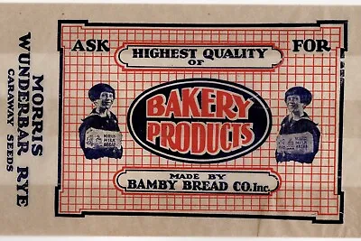 Vintage Bamby Bread Co Rye Bread Bag Bakery / Advertising Scarce • $14.95