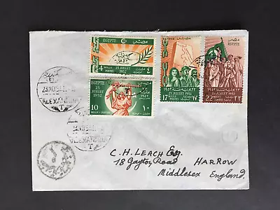 Egypt 1952 Revolution Set On Cover To Middlesex • $3.10