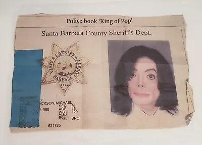 Vintage 2003 Michael Jackson Newspaper Magazine Clipping Article Arrest Mug-Shot • $24.99