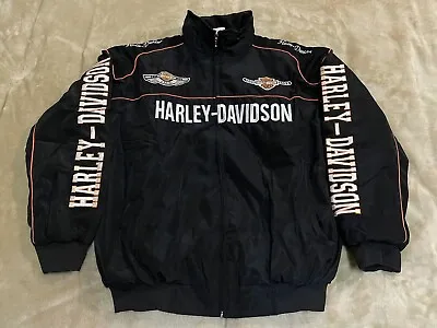 Unisex Adults F1 Team Racing Harley-Davidson Jacket Embroidery Cotton Padded • £45