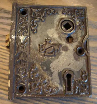 Antique Vintage BLW Mortise Lock Ornate Victorian No Key Door Hardware Part • $24.99