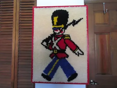 Toy Soldier In Latch Hook Rug---Wall Hanging Just In Time For Christmas • $55