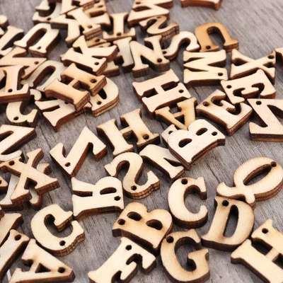 $7.91 • Buy Wooden Capital Letters Alphabet Pieces Arts Crafts DIY Wood Cutout Letters Discs