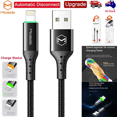 Mcdodo Smart Auto Disconnect 8 Pin USB Cable Charger IPhone 13 12 11 7 8 6 XS XR • $11.89