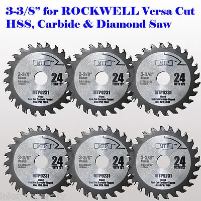  6x 3-3/8-inch Carbide Tip Saw Blade For ROCKWELL VersaCut RK3440K  RK7004 Worx • $22.95