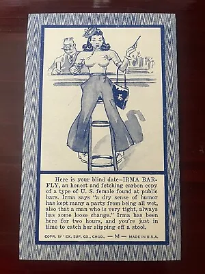 1941 Blind Date Fortune Teller Arcade Machine Prize Card ~ Irma Bar-Fly • $7.95