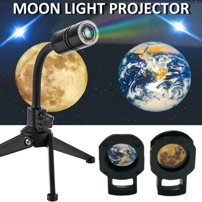 $13.89 • Buy LED MOON EARTH Projector Lamp Night Light Bedroom Rotating Projection Home Decor