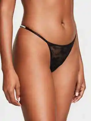 Victoria's Secret VERY SEXY  Bling Shine Strap Lace Black V-String Panty   S M L • $14.99