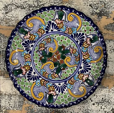 12” Mexican Pottery Talavera Decorative Wall Plate Artisan Signed • $20