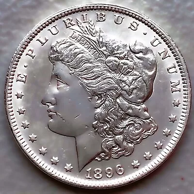 1896 Au/unc Morgan Silver Dollar 90% $1 Coin Us #b436 • $1