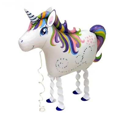 Unicorn Balloon  Walking Pet Animal Airwalker Foil Helium Kids Fun Parties Toys • £2.99