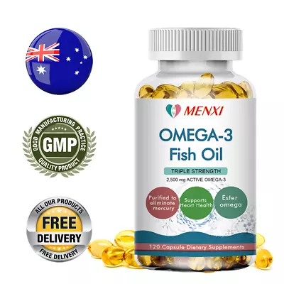 Omega-3 Fish Oil 2500 Mg 3X STRENGTH DHA & EPA  Support Eye Brain Joint Health • $20.69