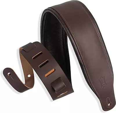 Levy's Leathers 3  Wide Leather Guitar Strap With Foam Padding; Dark Brown • $29.99