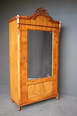$2250 • Buy Antique Blonde Armoire Wardrobe Mirror Door 1840 Original Biedermeier Cabinet 