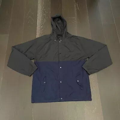 Volcom Jacket Adult XL Black Blue Hooded Button Up Skater Pockets Mens Outdoor • $14.96