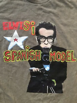 Elvis Costello And The Attractions Band T-Shirt ‘Spanish Model’ Olive Men’s S • $60