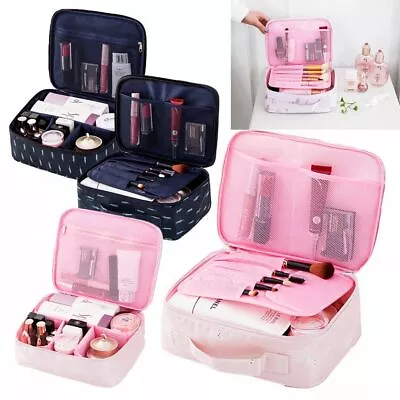 Beauty Professional Large Make Up Bag Vanity Case Box Cosmetic Nail Tech Storage • $8.99