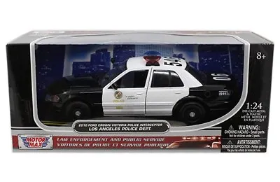 1/24 MotorMax 2010 Ford Crown Victoria Interceptor LAPD Police Black White 76946 • $19.55