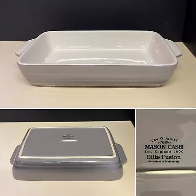 Mason Cash Rectangular Grey CASSEROLE/LASAGNE/PIE/BAKING DISH ~ 34cm Long 1.6kg • £10