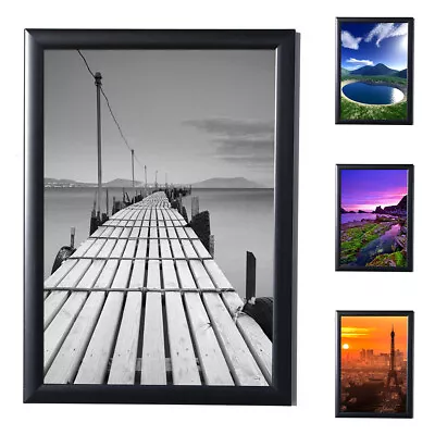 Elegant A4 Certificate Photo Frame Clear Glass Front Wall Desk Decor Black • $14.99