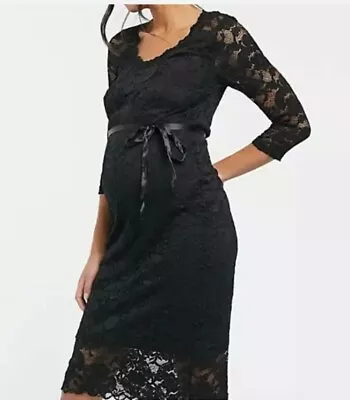 £9.99 • Buy  Maternity Black Lace Dress M New With Tags Party Special Occasion Mamalicious