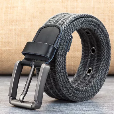 Canvas Belt Men's Needle Buckle Polyester Woven Pants Belt Canvas Belt • $23.99