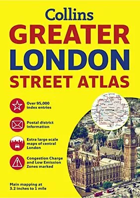 Greater London Street Atlas By Collins Maps Book The Cheap Fast Free Post • £9.99