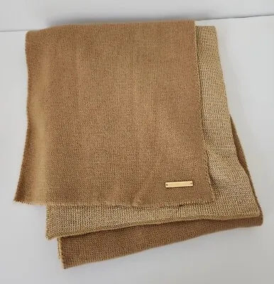Michael Kors Knit Scarf Women's Metallic Gold Tan Sweater Winter Scarf 64” • $15.96