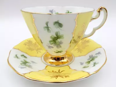 Vintage Adderley #h724 Yellow Bone China Tea Cup & Saucer Set ~ Made In England • $24.95