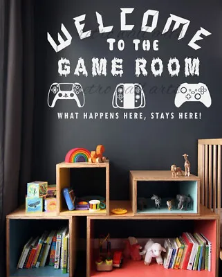 Welcome To The Game Room Gaming Wall Sticker Wall Art Decal Kids Room Game Room • £6.93