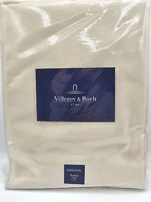 Villeroy & Boch 70  Round Windsor Tablecloth Beige W/ Metallic Thread • $39.95