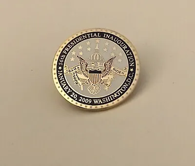 Obama 2009 Lapel Pin Inauguration President Gold White Enamel Democrat Vp Biden • $14.50