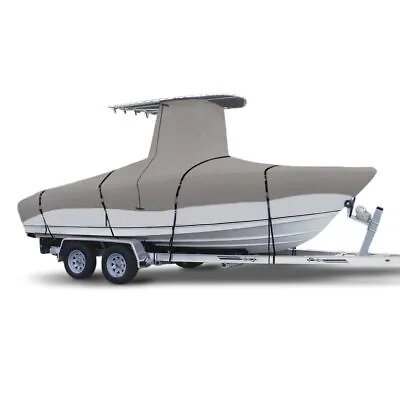 900D Heavy Duty Center Console T-Top Roof Boat Cover Waterproof Storage Grey • $262.49