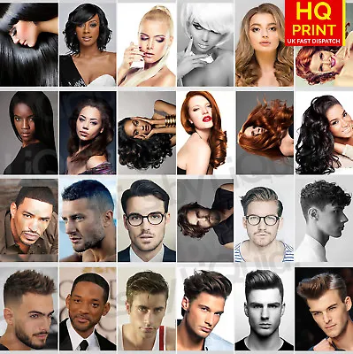 HAIRDRESSER HAIR SALON BARBER HAIRSTYLE POSTER PRINT Men Woman A5 A4 A3 A2 • £15.99