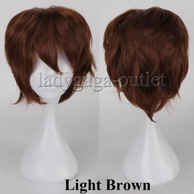 Women Men Male Short Shaggy Straight Wig Anime Cosplay Costume Synthetic Wig B66 • $15.58