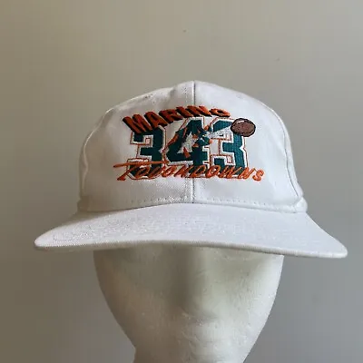 VTG 1990s Dan Marino Snapback Hat Mens White Miami Dolphins Logo Athletic NFL • $25.37