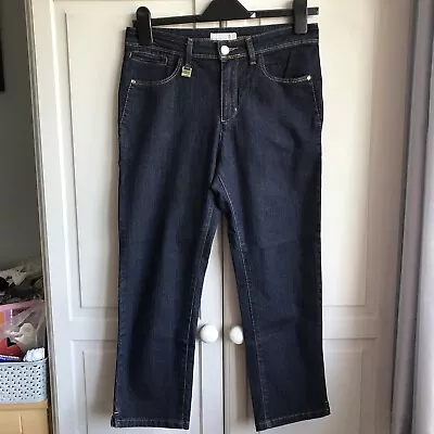 Marks And Spencer Per Una Indigo Blue Denim Cropped Jeans Size 8 • £0.99