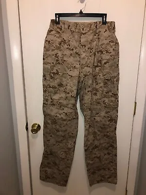 Military USMC Medium Marpat Camouflage Trousers Desert Button Fly Cargo Pants • $19.99