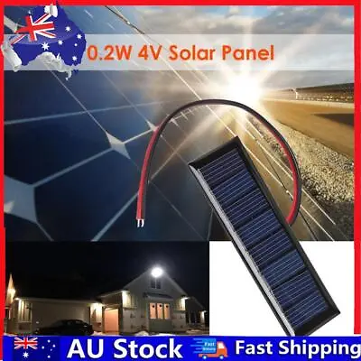 4V 0.2W 2-Wire Epoxy Solar Panel 8 Solar Cells 75x25mm For Solar Projects • $8.79