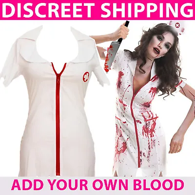 Halloween Zombie Nurse Costume Ladies Womens Scrubs Fancy Dress Adult Size 8/10 • £6.98