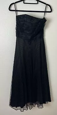 Scott McClintock Formal Dress SZ 6 Black Overlay Strapless Party Prom Dress • $24.98