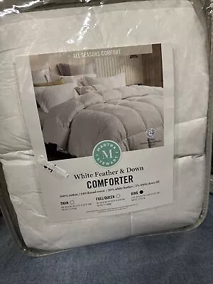 Martha Stewart 100% Cotton White Feather And Down Comforter King 😃😃 • $56