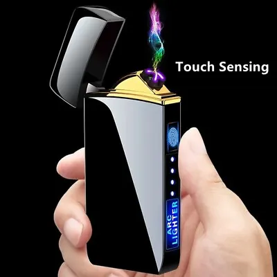 Rechargeable Windproof Electronic Lighter USB Charging Touch Sensor Lighter NEW • $13.85