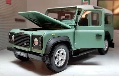 Land Rover Defender 300TDi 110 Green TDi TD5 White Roof 1:24 Scale Diecast Model • £28.30