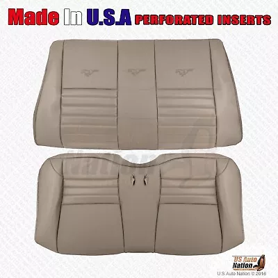 1999 2000 Ford Mustang GT Rear Bench Bottom & Top Perforated Leather Cover Tan • $460.27