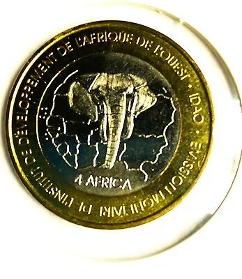 Togo 6000 Cfa Francs 2003 4 African Elephants Bi-metallic - Unusual Coin • $19.50