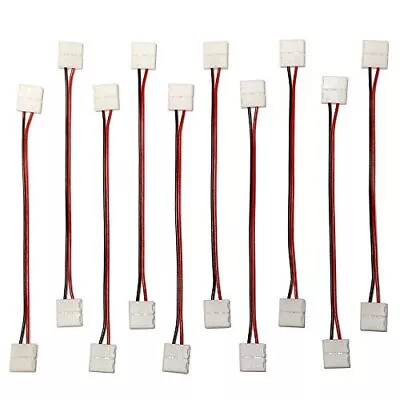 10pcs Led 5050 Single Colour Strip Light Connector 2 Pin Conductor 10 Mm Wide St • $11.39