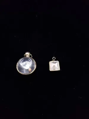 Two Vintage Mustard Seed Pendants Round Ball And Square • $35